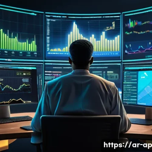 개인 투자자를 위한 암호화폐 경제학 - A detailed digital art scene showing an Arabic male investor in traditional attire (thobe and ghutra...